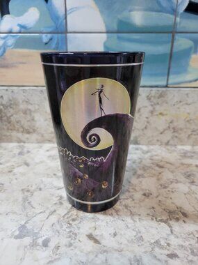Nightmare Before Christmas Black Glass Pint Tumbler, 16oz
